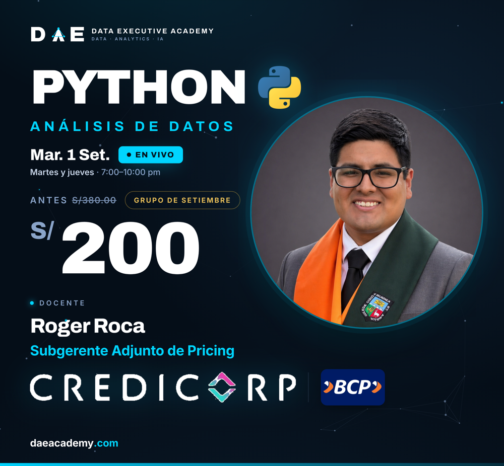 Curso Análisis de Datos con Python — Roger Roca · S/200